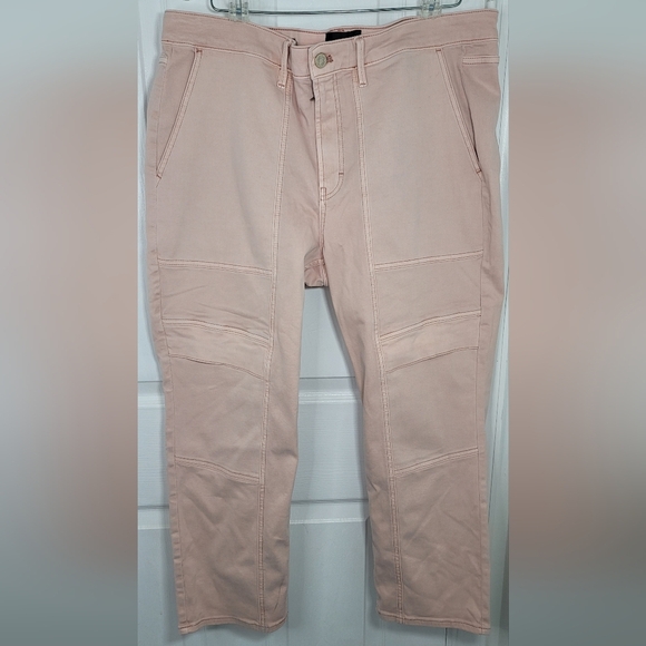 White House Black Market High-Rise Cargo Rose Smoke Straight Jeans 18S - Picture 9 of 11